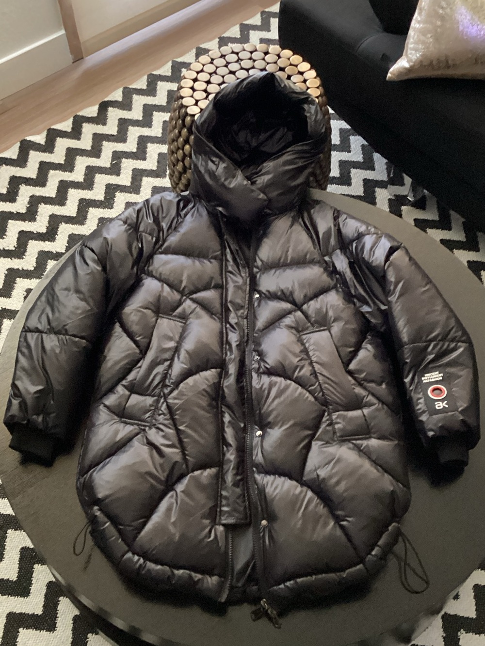 X.C.H. Matte Black Puffer Cocoon Style/Fit Coat